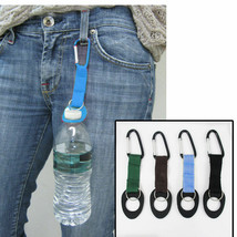 1 Water Bottle Holder Hook Belt Clip Aluminum Carabiner Camping Hiking Travel - £12.01 GBP