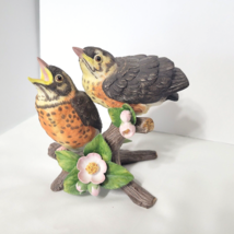 Lenox Porcelain Pair Baby Robins Fledglings Figurine 1991 Size 5 ¾” X 5 ½” X 3” - $34.44