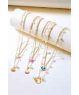 Gold Shell Starfish Pearl Double Layer Necklace - $3.27