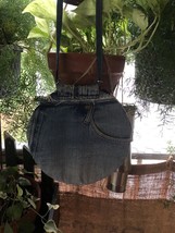 Versatile Upcycled Round Denim Jeans Hip Bag, Trendy Circle Bag, Crossbody Bag, - £23.65 GBP