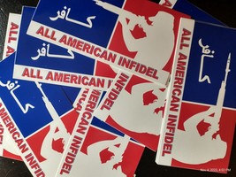 WHOLESALE LOT OF 10 All America Infidel Terrorist Hunter STICKERS DECAL - £11.55 GBP