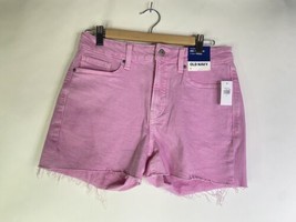 Old Navy OG Straight High Rise Denim Jean Shorts Pink Cut Off Womens Size 4 NEW - $29.70