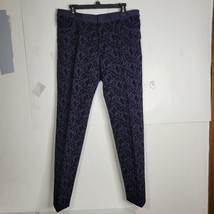 Womans Soft Surroundings Baroque Navy Pants with Flocking Size Large - £21.15 GBP