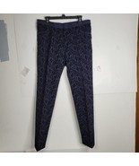 Womans Soft Surroundings Baroque Navy Pants with Flocking Size Large - £21.49 GBP