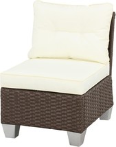 Single Armless Chair With Cushion From Lokatse Home Outdoor Wicker Sofa In - £93.55 GBP