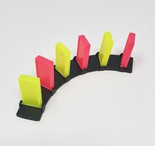 VINTAGE PRESSMAN DOMINO RALLY DOMINOES PINK &amp; YELLOW CURVED TRACK PIECES... - $11.40