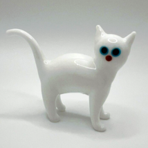 New Collection! Murano Glass Handcrafted Unique Lovely Size 2 White Cat ... - $39.90