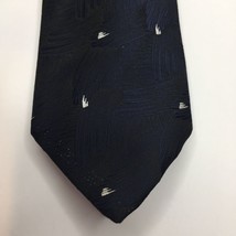 Bernie of California Mens Tie Necktie Navy Blue White Gold Sparkles Formal - $19.99