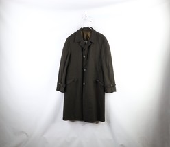 Vtg 50s 60s Rockabilly Mens 44R Thrashed Houndstooth Wool Overcoat Jacket USA - £51.23 GBP