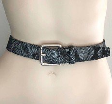 Suzi Roher reversible faux snakeskin belt in Grey/Black/White Snake - si... - £88.65 GBP