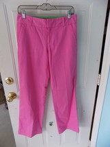 LILLY PULITZER Hot Pink Flat Front Cotton Dress Pants PALM BEACH SIZE 2 EUC - £34.26 GBP