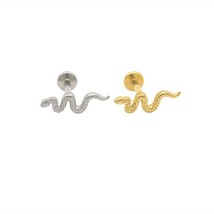 30pcs Snake Ear Stud Punk 316L Stainless Steel Earring Helix Conch Cartilage Pie - £52.03 GBP