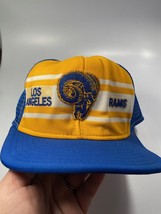 Rams Los Angeles NFL Yellow AJD LARGE Superstripe Trucker Hat Vintage - $58.40