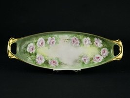 Paroutaud Freres Limoges Tea Rose Vanity Tray, Antique Celery Dish 14.75 x 5.25&quot; - £105.55 GBP