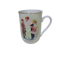 VTG 1986 Norman Rockwell The First Day of School Gold Rim Museum Souvenir Cup - £5.67 GBP