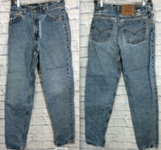 Levi Strauss 550 Heavy Blue Denim Jeans 100% Cotton 29x34 Relaxed Fit Ta... - $17.34