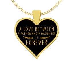 Father And Daughter Necklace - Love is Forever - Heart Gold Plated Necklace - £16.04 GBP