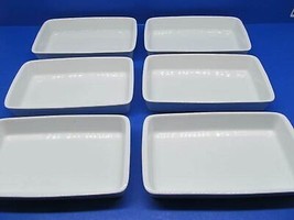 Wedgwood Korean Air White Entree Appetizer Rectangular Plates Set Of 6  - £39.34 GBP