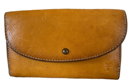 Frye Lucy Leather Clutch Wallet Leather Mustard Gold EUC - $59.00