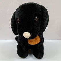 Vintage Elegante Dakin 1987 Puppy Dog Realistic Plush Doll Figure Black Lab Toy - £9.05 GBP
