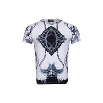 Men Crew T Shirt Makrom Turkey Medallion Chain Floral European 1217-412 Black image 2