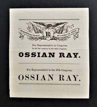 1888 antique POLITICAL REPUBLICAN campaign New Hampshire TICKET Ossian RAY - £70.02 GBP