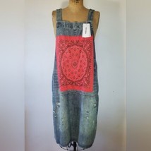 Yesno Dress Size M Overalls Adjustable Straps Pockets Denim Cotton Bandana - £26.99 GBP
