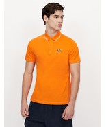 AX Armani Exchange Men&#39;s All Cotton Logo Polo in Oriole Orange-Medium - £41.64 GBP