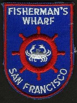 VINTAGE FISHERMAN&#39;S WHARF SAN FRANCISCO CA EMBROIDERED CLOTH SOUVENIR TR... - £6.25 GBP