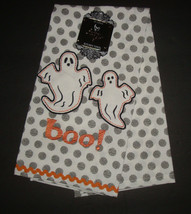 New Spooky Night 100% Cotton Kitchen Towel Halloween Appliqued Ghosts Boo! - £9.46 GBP