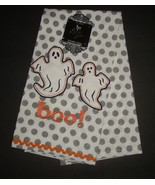 New Spooky Night 100% Cotton Kitchen Towel Halloween Appliqued Ghosts Boo! - $16.16 CAD