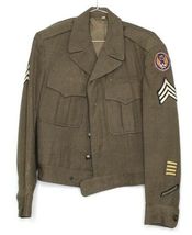 Retro VTG Ike Eisenhower Military Waist Jacket Army WW2  Mens 36R S Coat... - $124.74