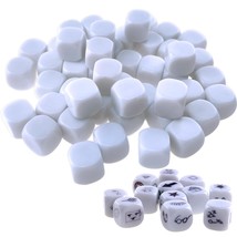 16Mm Blank White Dice Set Acrylic Rounded D6 Dice Cubes For Game, Party,... - $19.99