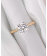 Round Diamond Solitaire Stack Ring 925 Silver Moissanite Engagement Ring... - $249.11 CAD