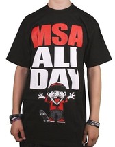 Famous Stars &amp; Straps Mens Black Red All Day Manny Santiago MSA T-Shirt NWT - $16.45