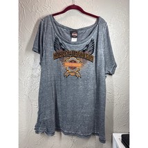 Harley Davidson Womens T-Shirt Grey Orange Motorcycle Barnett El Paso Si... - $19.95