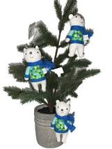 New 2021 Dressed Polar Bear Christmas Tree Ornament Lot Of 3 Target Wondershop - £16.67 GBP