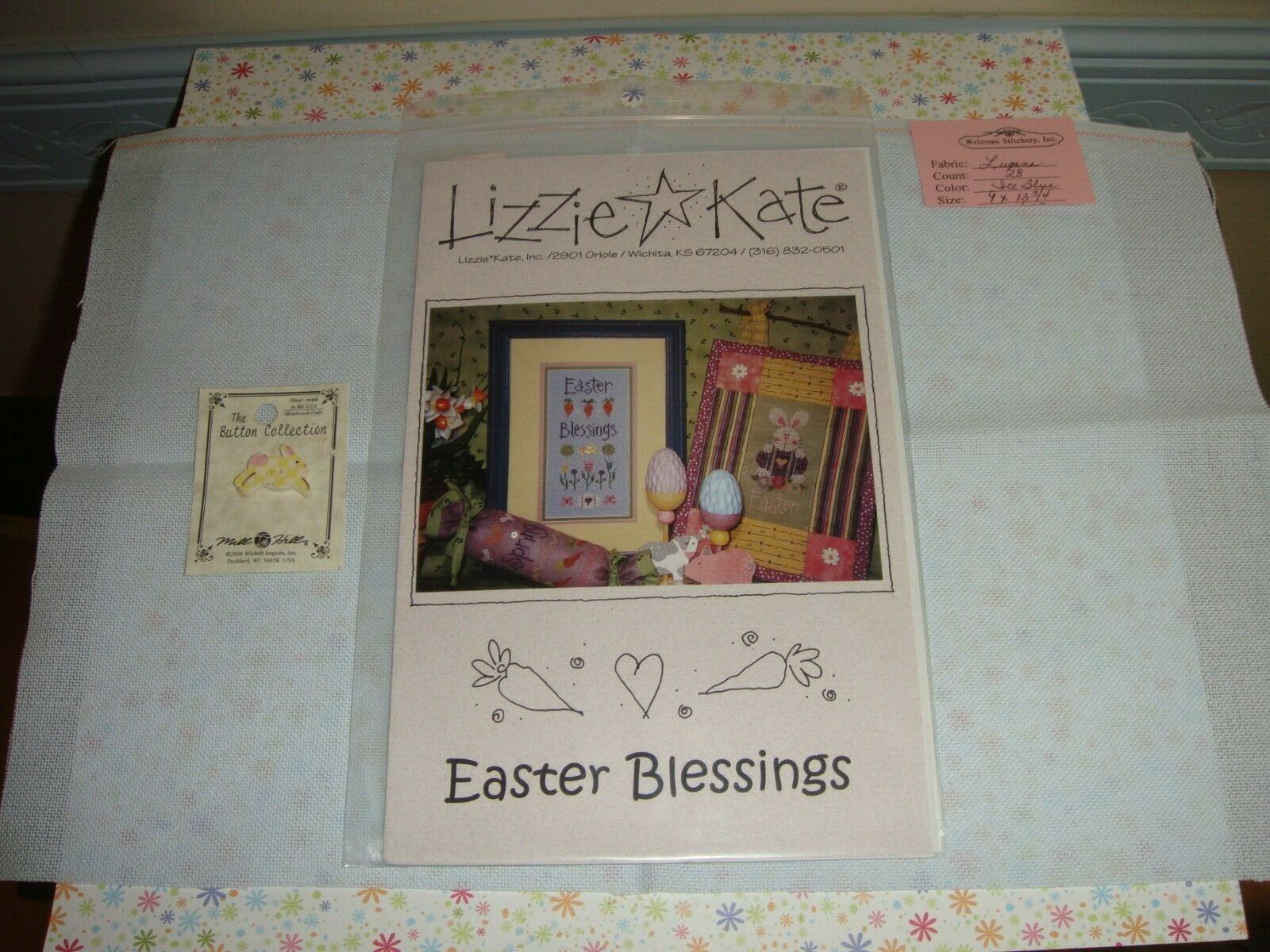 Lizzie Kate Pattern Easter Blessing Plus Fabric &amp; Button - $23.99