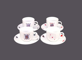 Casa Elite four card suit espresso cup and saucer sets. Great for card night. - £63.14 GBP