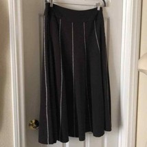 Brown flared winter skirt with white stitching - £14.56 GBP