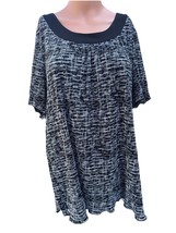 Woman’s Black &amp; White 2X Short Sleeve Blouse - $169.61 MXN