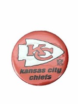 Vintage 70s Kansas City Chiefs  Button Pin NFL Button Logo 3.5&quot; Wide - $10.00