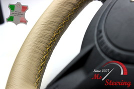 Fits Cadillac Escalade 15-19 Beige Leather Steering Wheel Cover, Diff Seam - £39.95 GBP