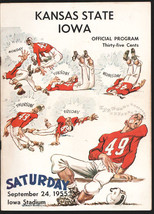 Kansas State vs Iowa NCAA Football Game Program 9/24/1955-Iowa Stadium-Vintag... - £126.88 GBP