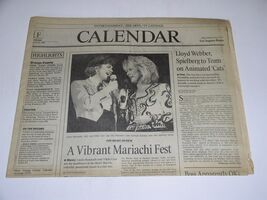 Linda Ronstadt Calendar Newspaper Supplement Vintage 1990 Mariachi Fest  - $24.99
