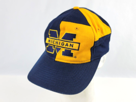 Vintage Michigan Wolverines Color block Snapback hat Top of the World -bad snap - £42.52 GBP