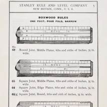 1900 Stanley Tools Boxwood Rulers Advertisement Victorian Wood Engraving... - $374.24 MXN