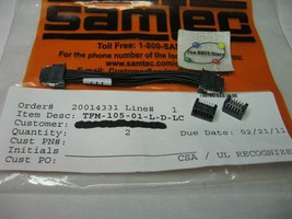 Samtec TFM-105-02-L-D-LC Header Connector Receptacle 10-Pin w 3&quot; Patch NOS Qty 2 - £5.22 GBP