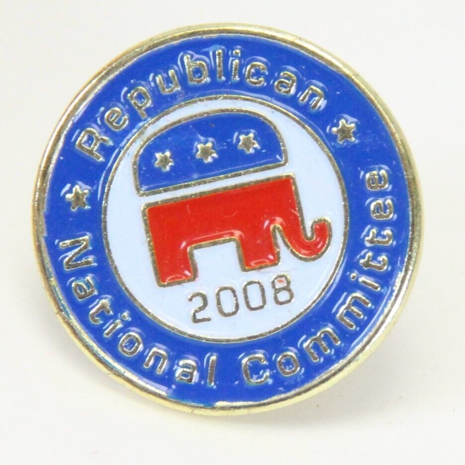 Republican National Committee 2008 Hat Jacket Lapel Pin 3/4&quot; Diameter - $4.89