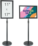 Vevor Pedestal Sign Holder, 11 X 17 Inch Vertical And Horizontal, Black - $42.99